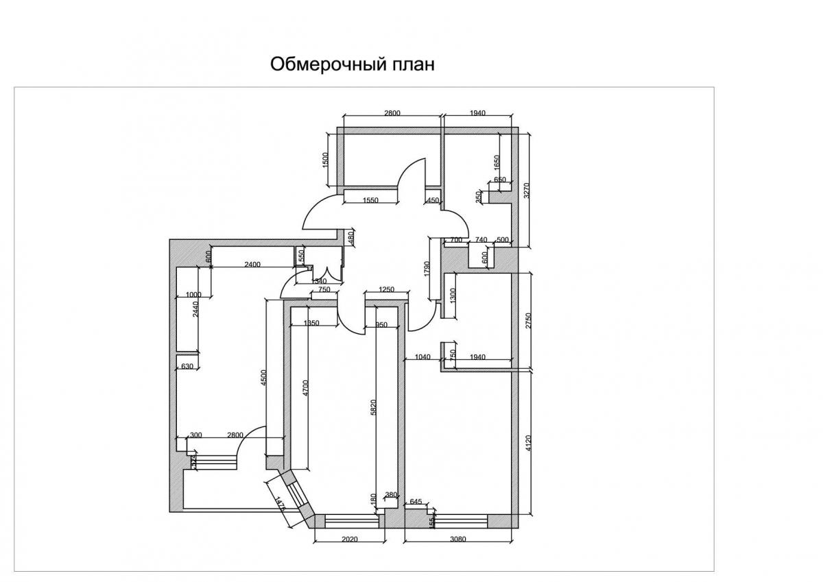 План квартиры от застройщика с размерами