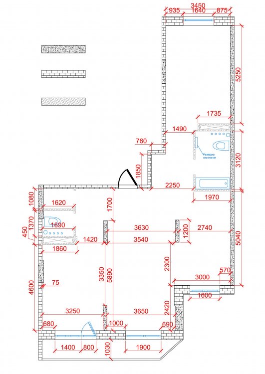 Перепланировка, квартира 95 м