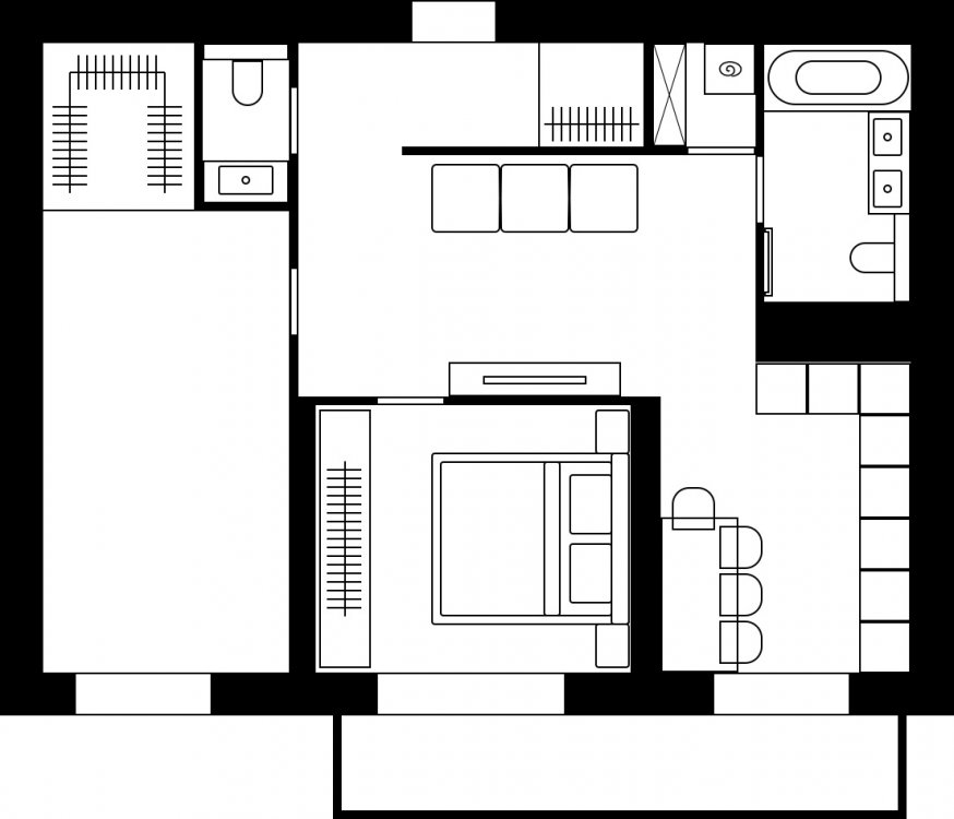 Перепланировка 2х комнатной квартиры