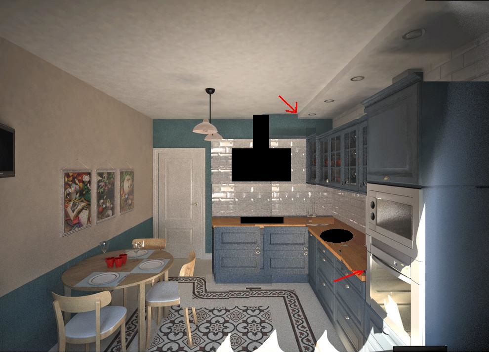 Беда с визуализацией кухни (((