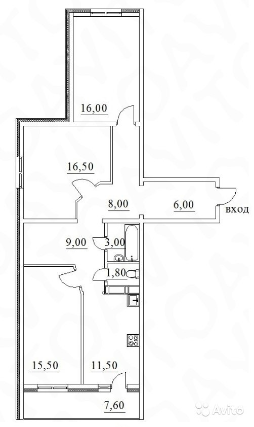 Перепланировка трехкомнатной квартиры дома П-44Т