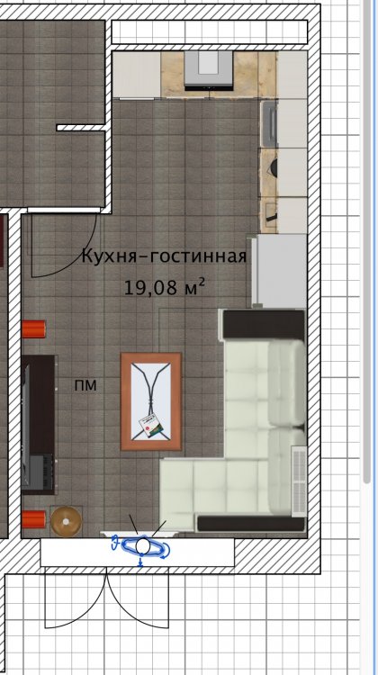 Помощь в планировке кухни-гостиной 5х4 (20 кв. м)-3