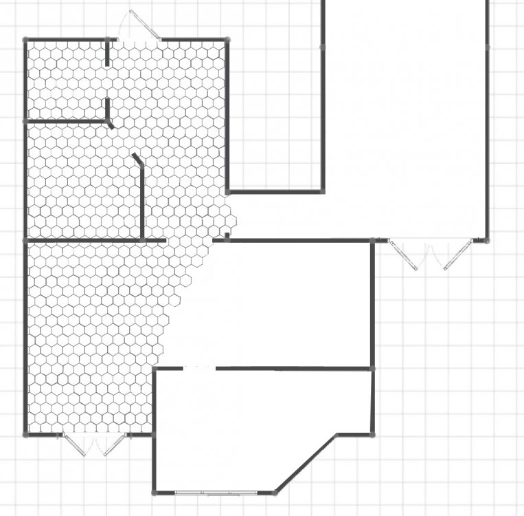 Одинаковая плитка на полу на кухне, в санузлах и в коридоре