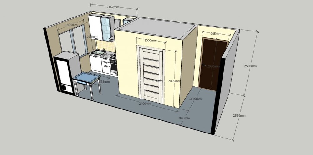 Нужен совет по дизайну коридора-кухня-2