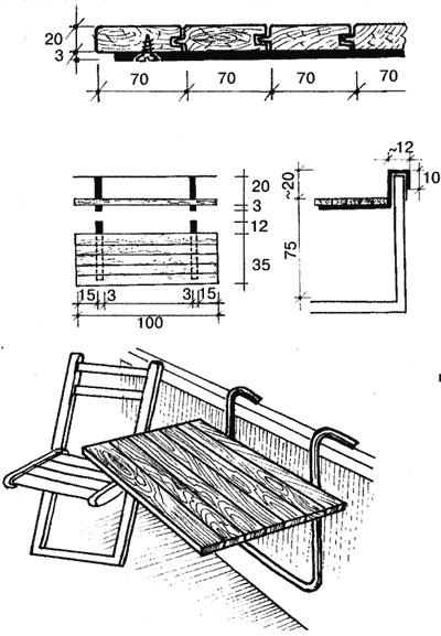 Откидной столик на балкон своими руками чертежи и схемы