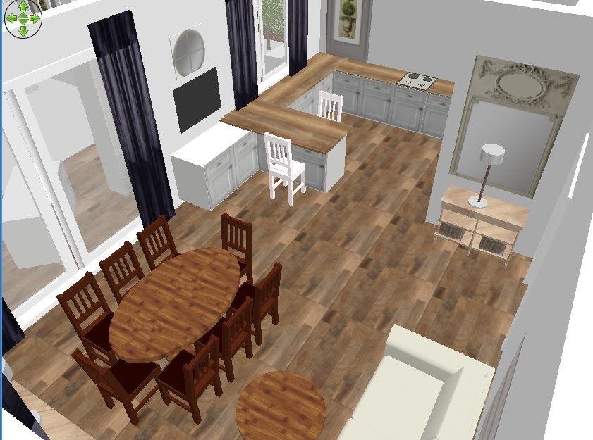 Помогите увидеть реальную картинку гостиной - кухни в одноэтажном доме.