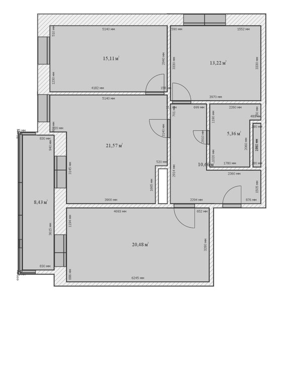 Перепланировка 3-х комнатной 85м2