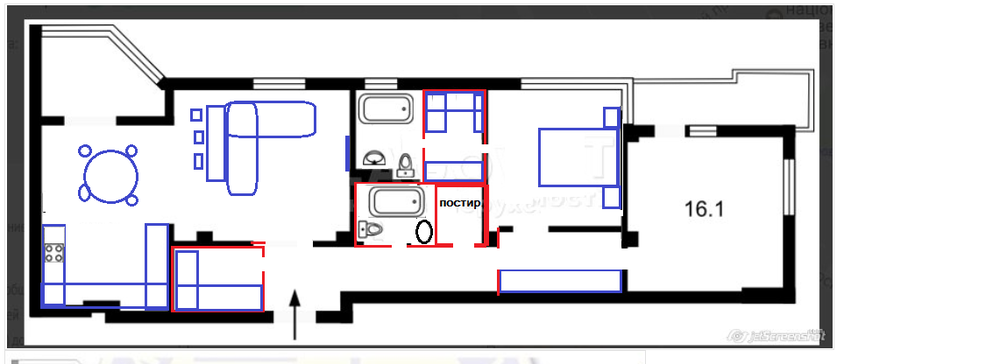 Квартира (97м.кв.) - длинная... Прошу помощи спланировать