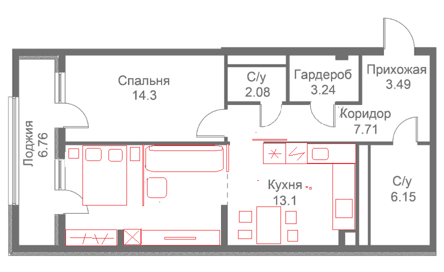 Помогите! Перепланировка квартиры 70,11кв.м