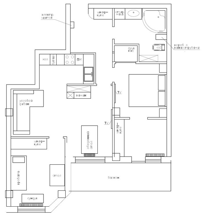 Обсуждение оптимальной планировки-перепланировки двухкомнатной квартиры