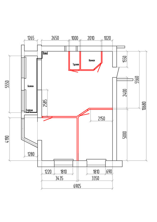 Планировка 2-х комнатной квартиры 84 м.кв.-4