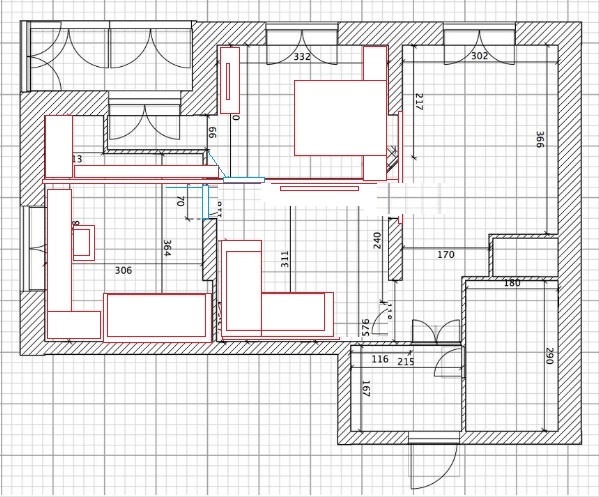 Планировка двухкомнатной квартиры 57 м2
