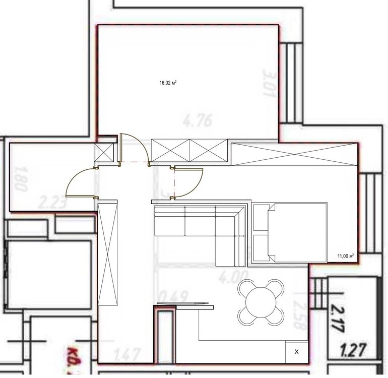 Перепланировка 2х комнатной квартиры