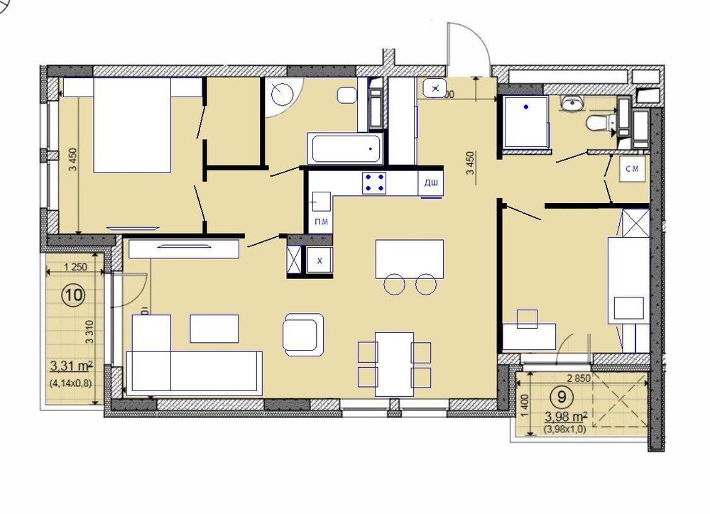 3-х комнатная квартира для семьи