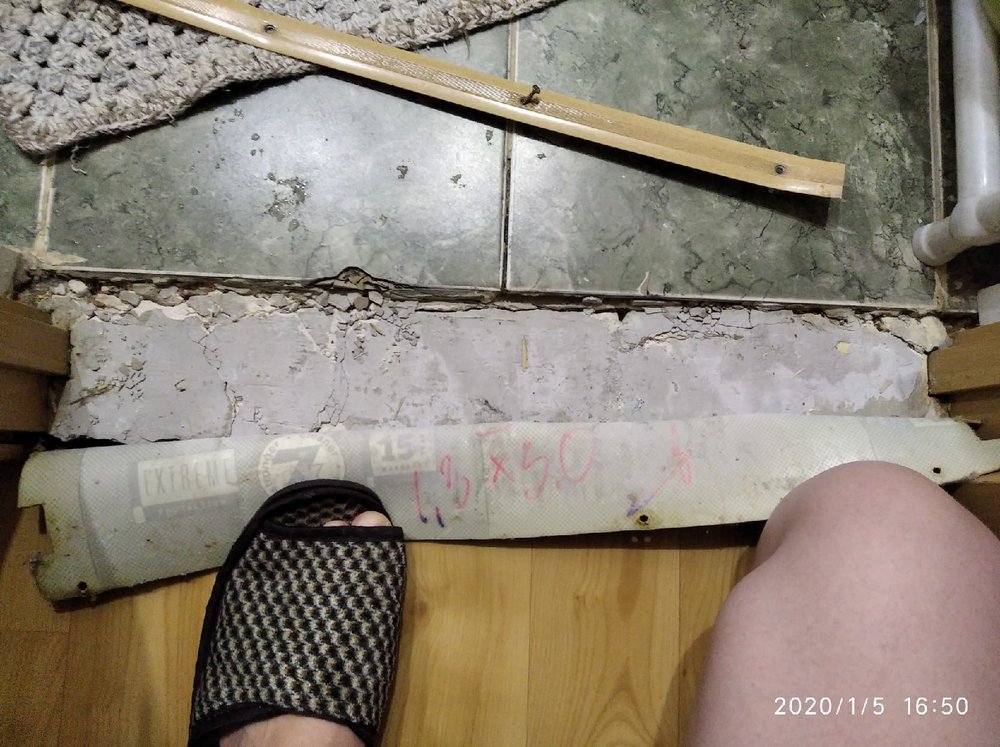 Ремонт порожка между ванной и коридором