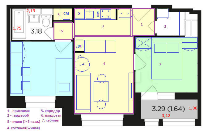 Новостройка, 2 к, 51 м2