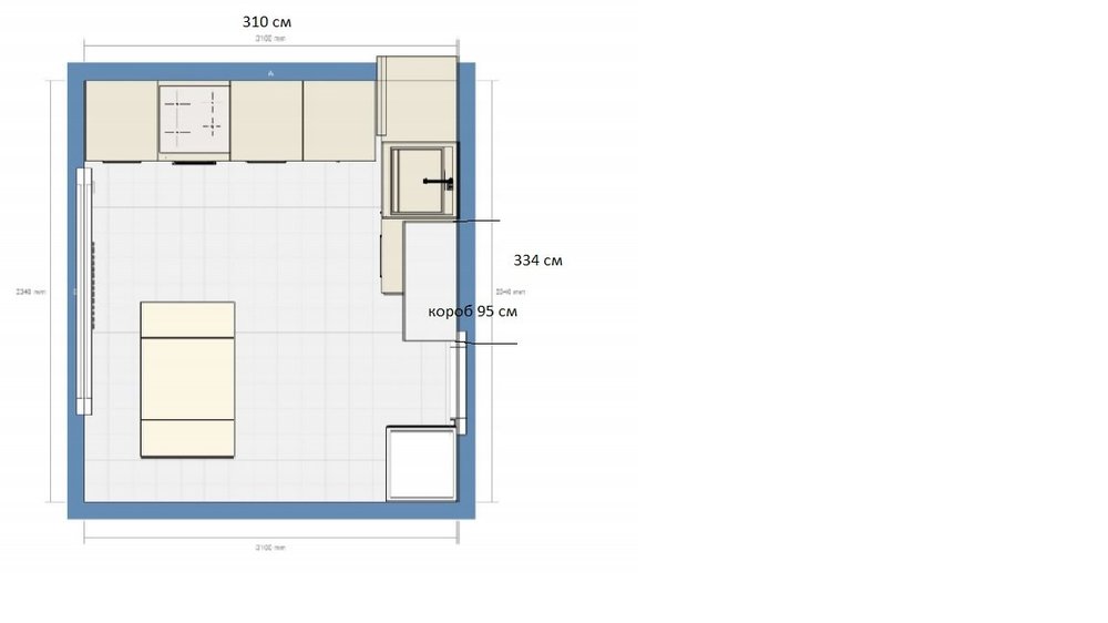 кухня п44 9,1 кв.м., 1ый этаж