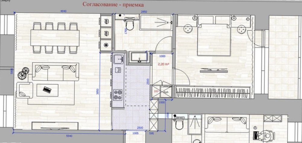 Варианты перепланировки 3-х комнатной 97 кв. м.-2