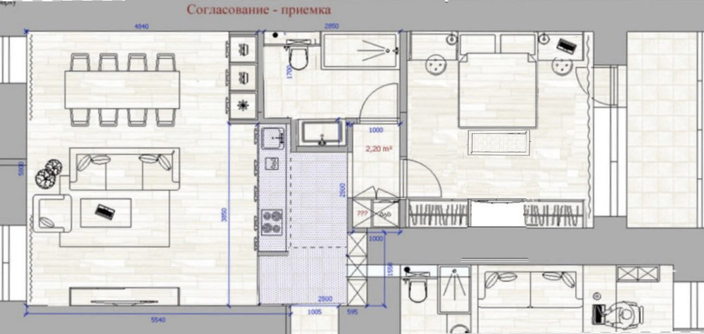 Варианты перепланировки 3-х комнатной 97 кв. м.-3