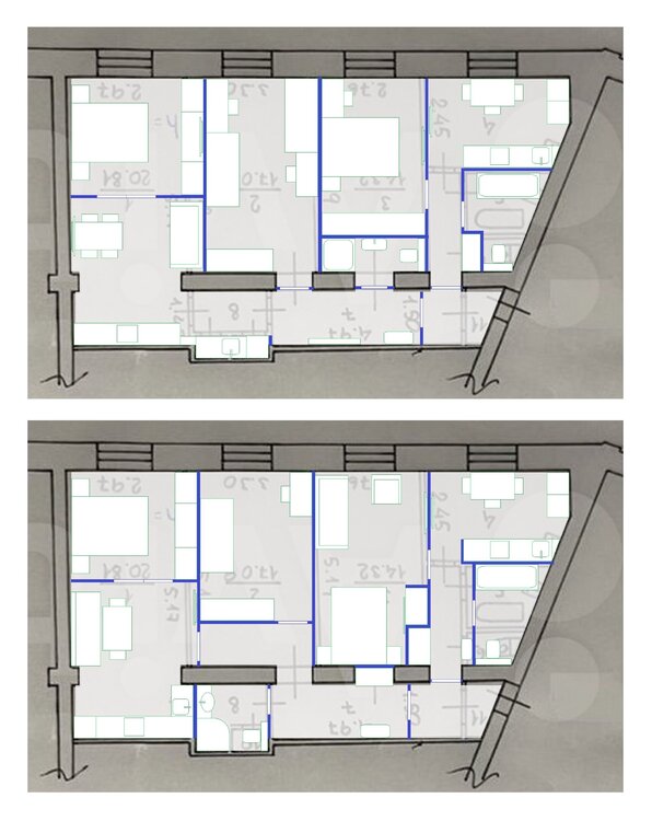 Перепланировка квартиры  80м2