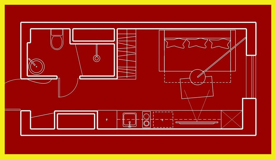 Студия 18 кв. м. Помогите с планировкой!-3