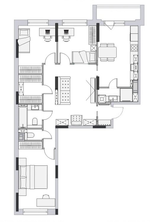 Перепланировка 3-х комнатной квартире-2